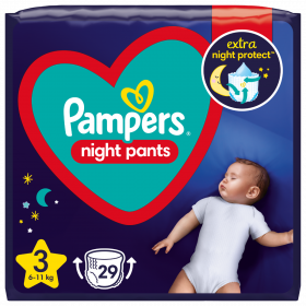 Pampers Night Pants Μέγεθος 3, (6kg-11kg) - 29 Πάνες-Βρακάκι 