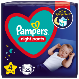 Pampers Night Pants Μέγεθος 4, (9kg-15kg) - 25 Πάνες-Βρακάκι