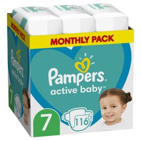 Pampers Active Baby Πάνες Μεγ. 7 (15kg+) - 116 Πάνες