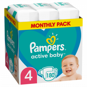 Pampers Active Baby Πάνες Μεγ. 4 (9-14kg) -180 Πάνες