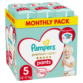 Pampers Premium Care Pants Μέγεθος 5 (12kg-17kg) - 102 Πάνες-Βρακάκι