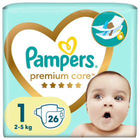 Pampers Premium Care Πάνα Μέγεθος 1, (2kg-5kg) - 26 Πάνες